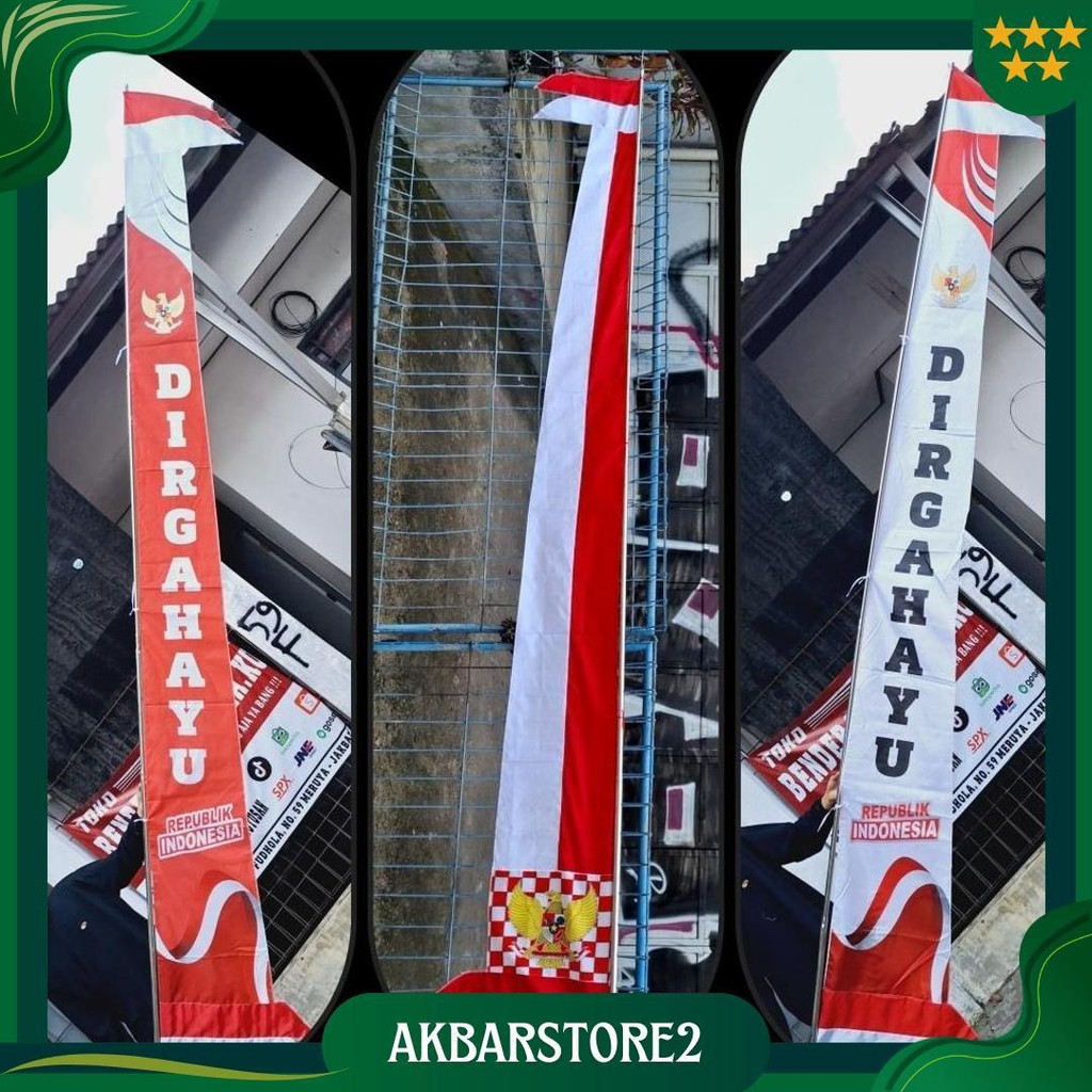 Umbul Umbul 4Meter Garuda / Umbul Merah Putih Dirgahayu Ori