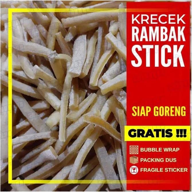 

JH8 Kerupuk Rambak Krecek bentuk stik, kerupuk kulit sapi