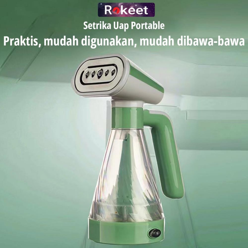 NEW Rokeet Setrika Uap Portable Low Watt Kapasitas 120ml Streamer Iron Handheld Travel [terbaik][ter