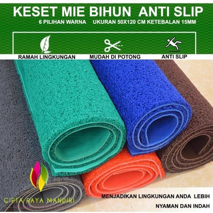 (Crm) Karpet Mie Meteran 50 X 120Cm / Karpet Bihun Meteran / Keset Karpet Karet Mie Bihun Polos Teba