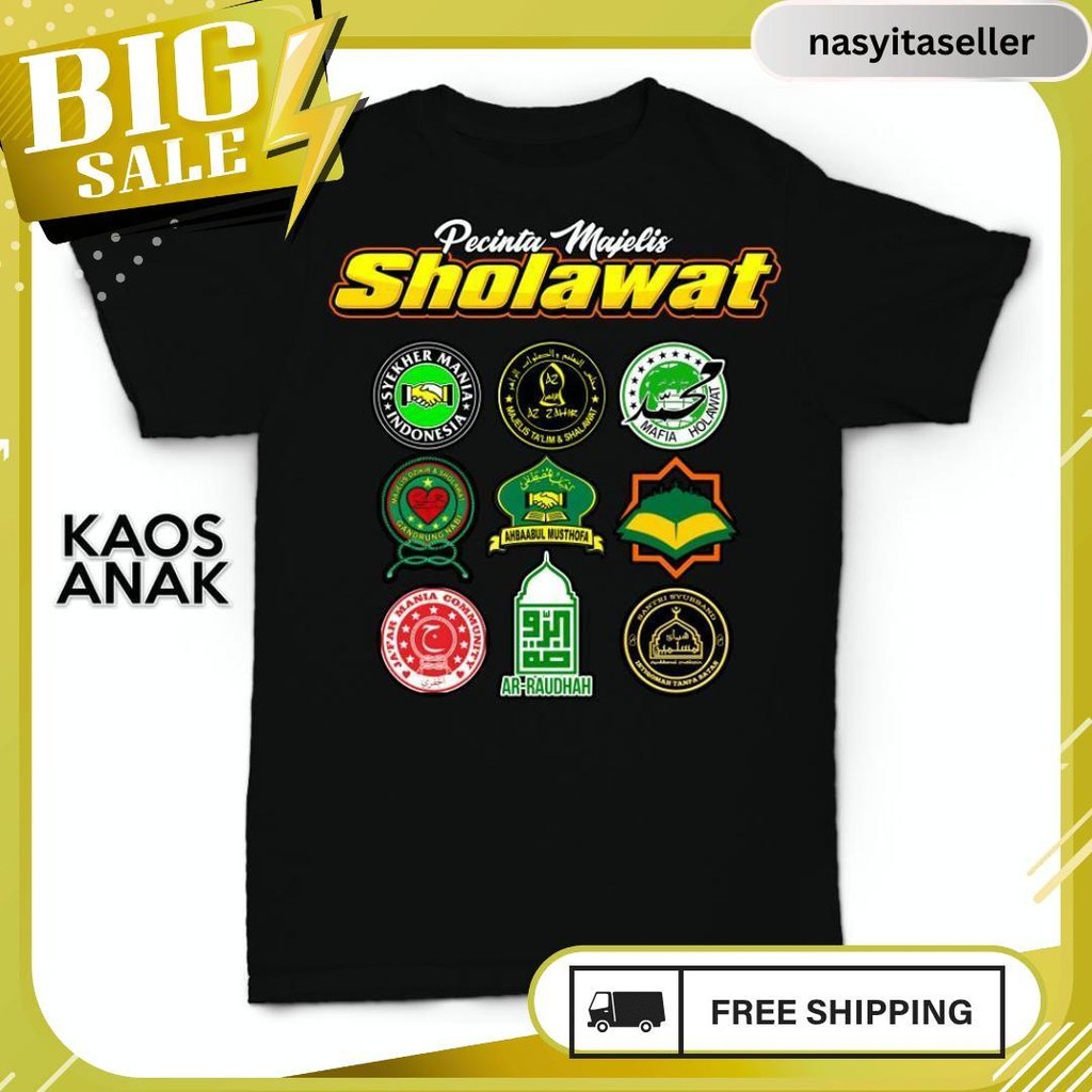 Baju Kaos Anak Pecinta Majelis Sholawat Syekher Mafia Sholawat Sabilu Taubah 6.6