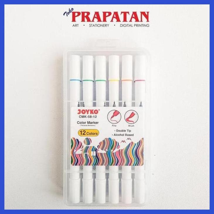 

( SEKOLAH / LUKIS ) DISCOUNT JOYKO COLOR MARKER 12 COLORS CMK-58-12 DOUBLE TIP (SENI / MENGGAMBAR / ART / KERAJINAN ) GOOD QUALITY