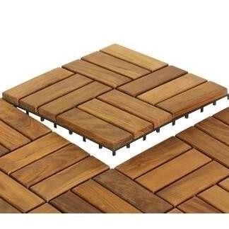 [Expert] Decking tile kayu ulin kebun kolam teras ukuran 30x30 cm unfinis