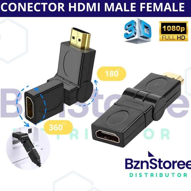 ------] Conector HDMI Male to Female 360 / HDMI Male To HDMI Female High Quality / HDMI Adapter Male