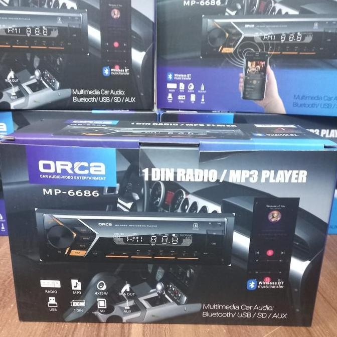 * Single Din Orca Mp 6250 / Tape Single Din Orca Usb Mp3 Radio *