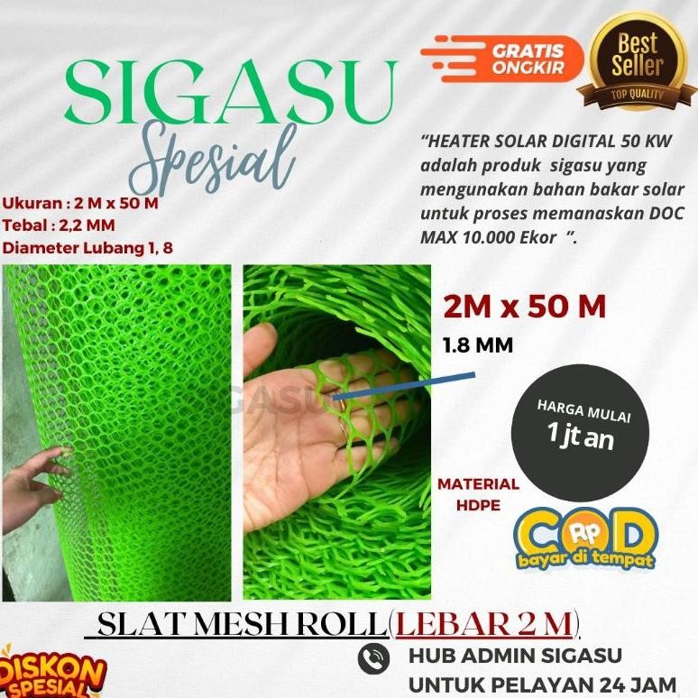 slat plastik mesh roll (2m * 50m) diamater 1.8cm