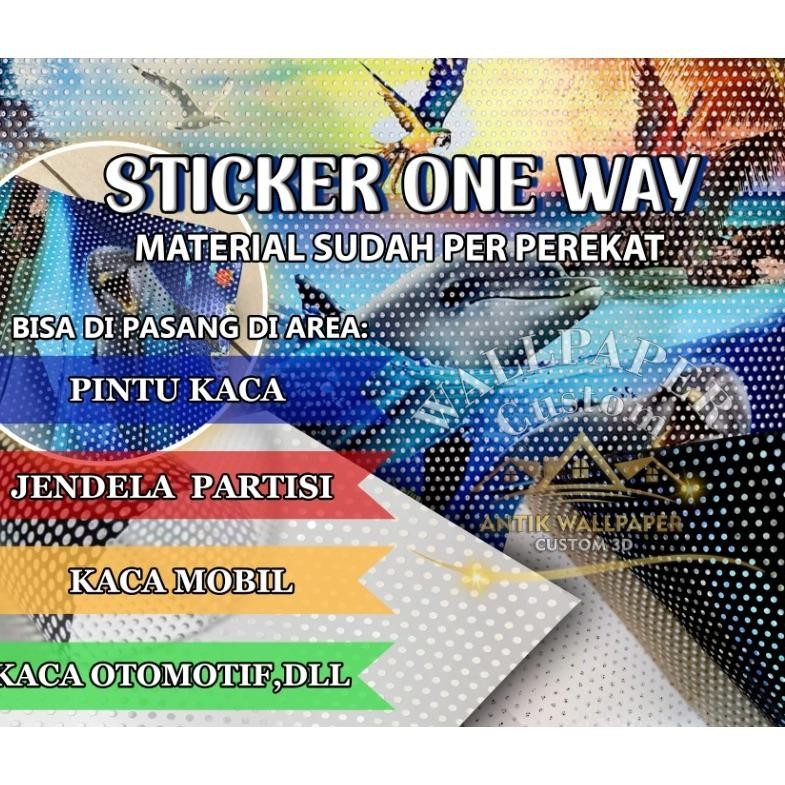 Sticker oneway custom 3D | sticker oneway request gambar | stiker oneway | sticker one way 3D | stic
