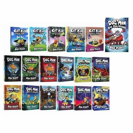 

TERBARU Dogman and Cat Kid Series 18 books - Hard Cover Full Color - Latest Complete Collection 2025 Dog man Children Comic Book LC