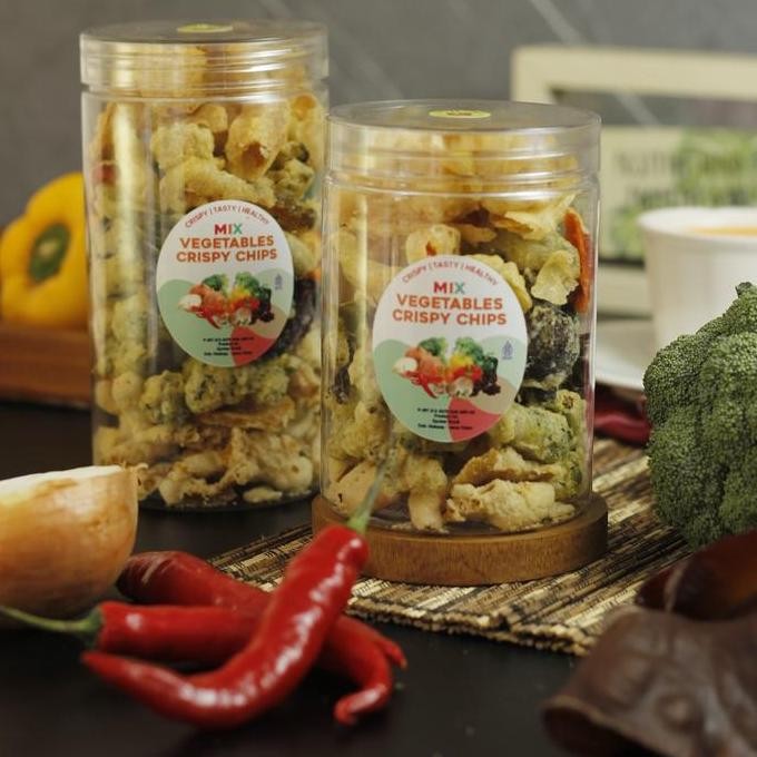 

KERIPIK SAYUR MIX CRISPY | MIX VEGETABLES CRISPY CHIPS | Keripik Sayur Sehat Premium Quality Ukuran 750 ml 1000 ml
