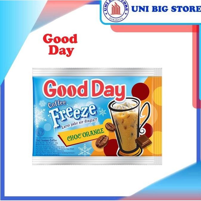 

Good Day Coffee Cool Freeze Choco Orange 10 Sachet x 30 gr Kopi Dingin