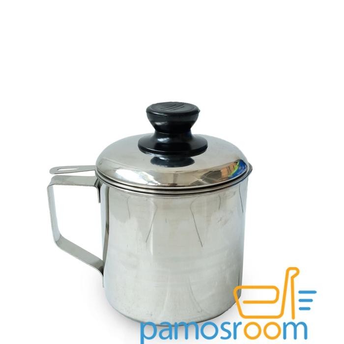 PAMOSROOM OIL POT STAINLESS STEEL 1100 ML WADAH MINYAK GORENG BEKAS