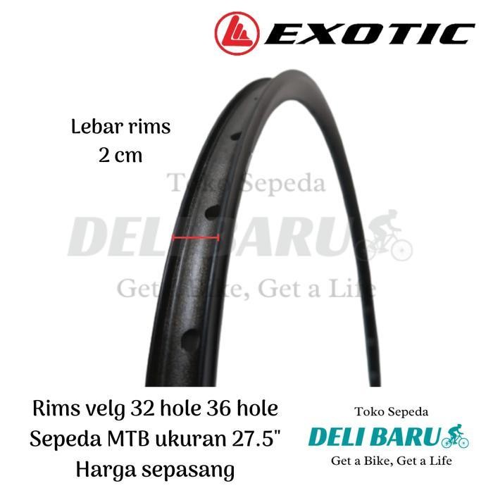 Exotic Rims Velg Ukuran 27.5 Sepasang Rim Pelek Double Wall 36 Hole 32 Hole Alloy Sepeda Mtb Origina