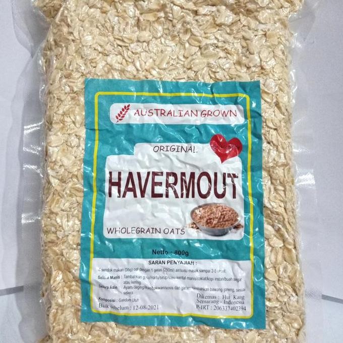

ROLLED OAT ORIGINAL HAVERMOUT WHOLEGRAIN OATS AUSTRALIAN GROWN 800 GR