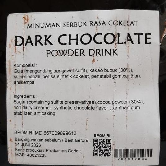 

JH8 VERLIN Bubuk Minuman rasa DARK CHOCOLATE / Verlin Bubble Drink 1kg