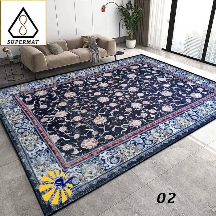 Karpet Permadani Import Terbaru Supermat Cashmere Sutra Ukuran 160 x 210 Cm - Velvet