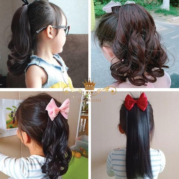 Wik Ponitail Extension untuk Anak Style Pendek - Rambut Palsu Anak Model Ekor Kuda DiM