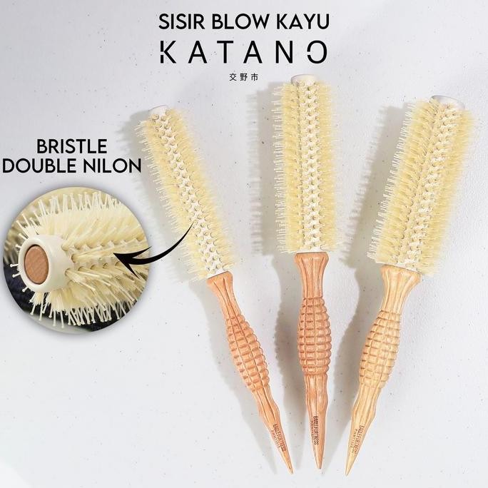 PROMO Sisir Blow Kayu KATANO Putih/ Sisir Blow Kayu Korea Premium Tahan Panas / Sisir Blow Gagang Ka