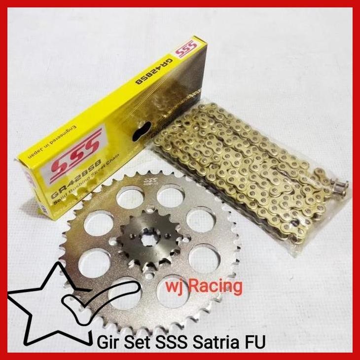 [WMK] GEAR SET SSS SATRIA FU + RANTAI GOLD SSS 428