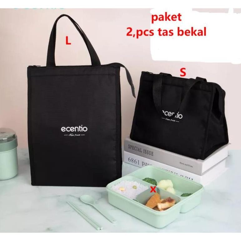 Bisa Cod Set Tas Bekal Makan Kantor Kerja Kuliah Sekolah Lunch Box Aluminium Foil