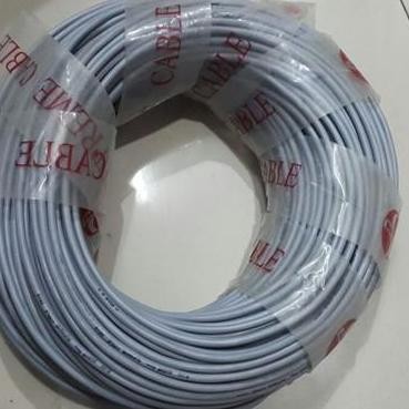 {{{{}}] Kabel Eceran Telp Meteran Supreme Original 2 Pair RVV 2x2x0,6mm Abu-Abu SNI
