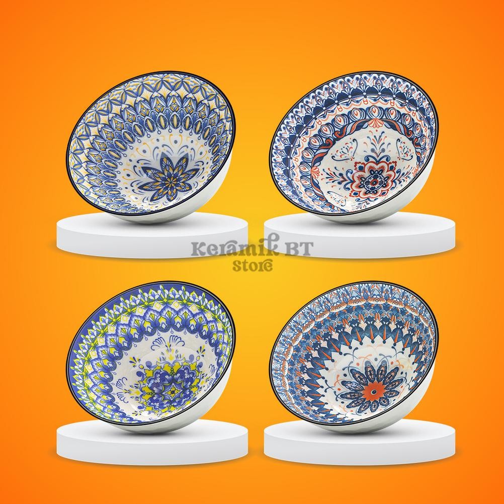 KLJ Hampers Parcel Gift Set Keramik Peralatan Makan Mangkok Keramik Lucu Gaya Japan Boxset Isi 4 Bow