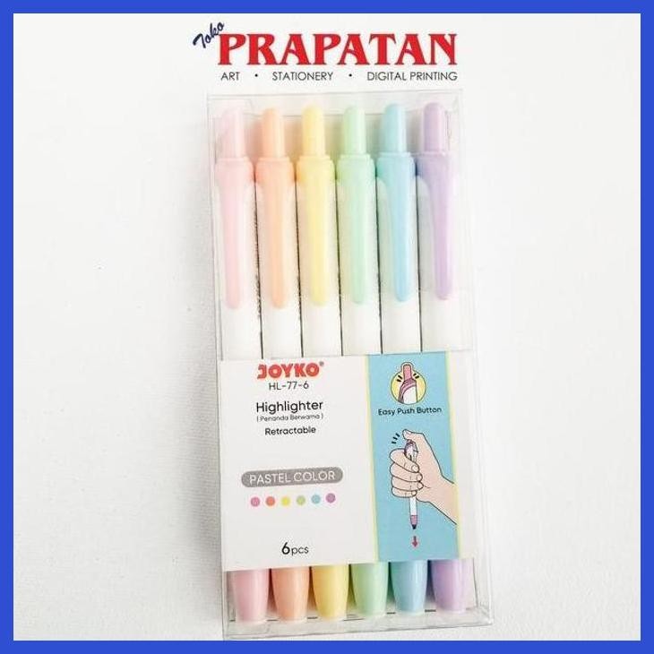 

( SEKOLAH / LUKIS ) DISCOUNT JOYKO HIGHLIGHTER PENANDA WARNA HL-77-6 PASTEL COLOR (SENI / MENGGAMBAR / ART / KERAJINAN ) SIAP KIRIM