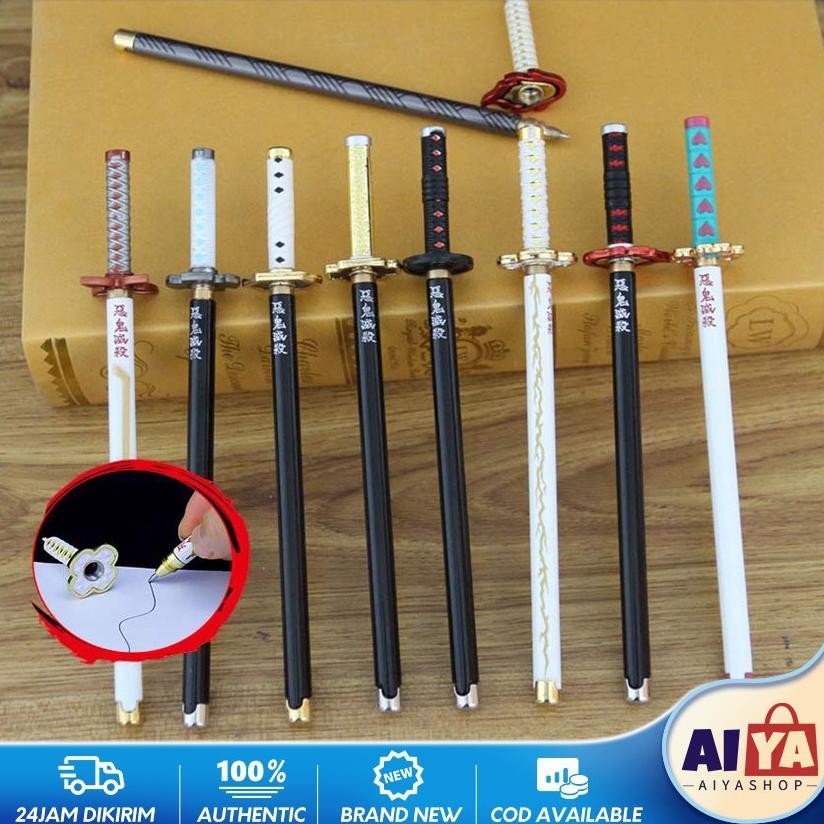 

Swordpen Demon Slayer Kimetsu No Yaiba Tanjiro Zenitsu Giyu Rengoku Pena Pulpen Pedang Sword Pen Anime DiM