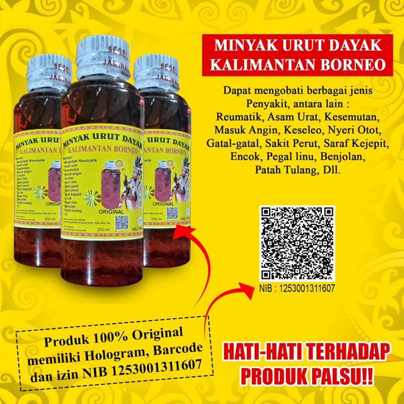 Minyak Urut Dayak Asli Kalimantan (Paket 5 Botol Tanpa Bonus Teh Bajakah) New Best Quality 100% Orig