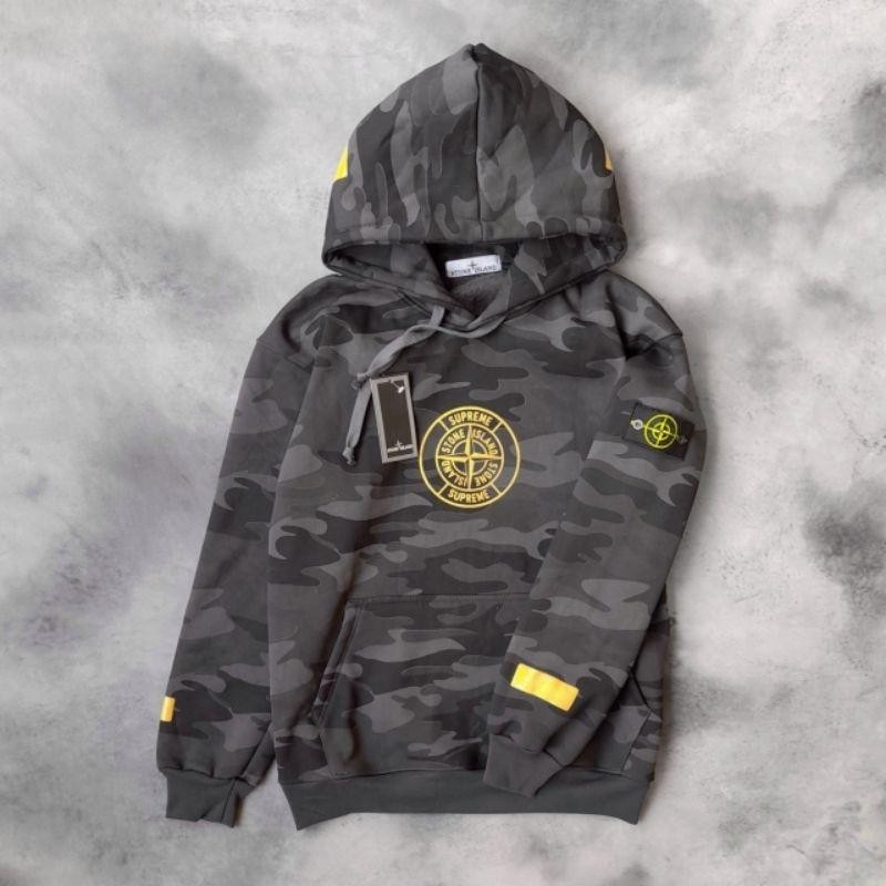 Jaket Hoodie Sweater Stone Island Camo Loreng Fulltag & Label Terbaru Best Quality 100% Original