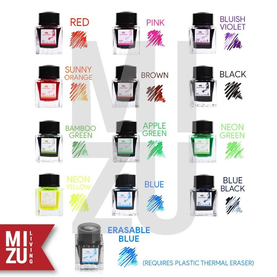 

HJK JINHAO 5001 Fountain Pen Ink 30 / 50ML Bottle Tinta Fountain Pen Water Resistant Aman Untuk Pen