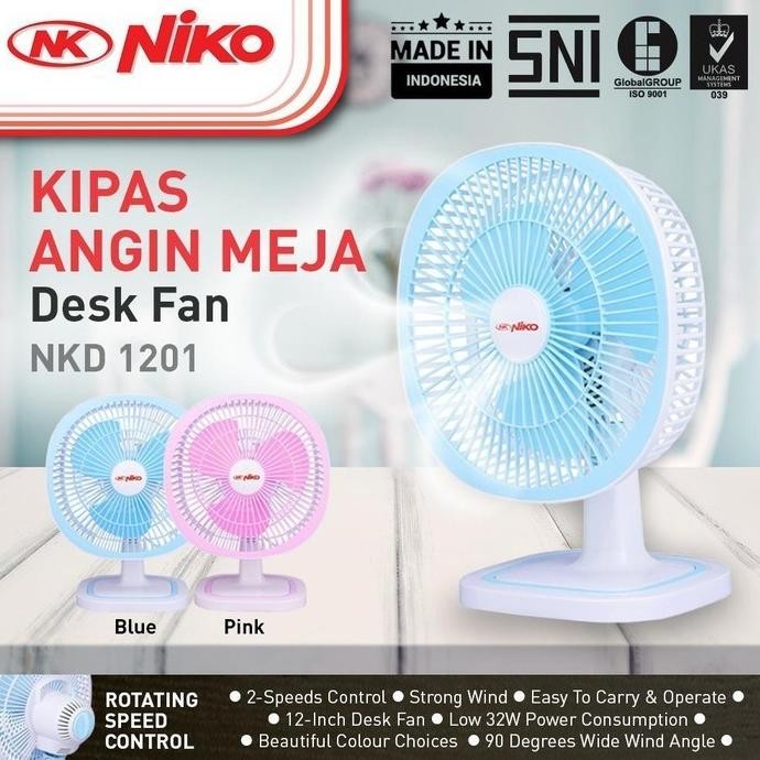 NEW Kipas Angin Meja Niko 12 Inch NKD 1201 - Kipas meja Desk fan 12" kipas duduk NKD1201 / Kipas NKD