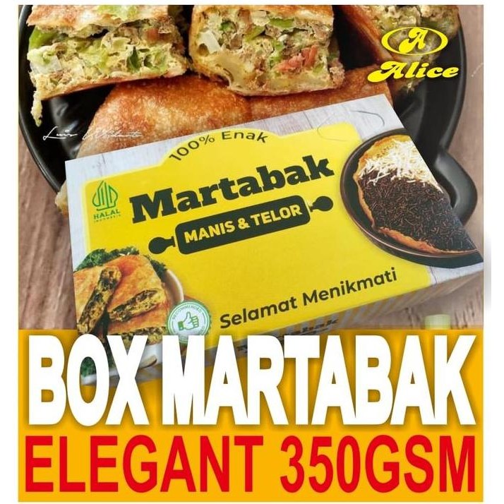 

''Terlaris" Dus Box Martabak Telor Manis Ceper 13X21. Berbagai Motif 100Pcs/Pak | Donat Mini Murah