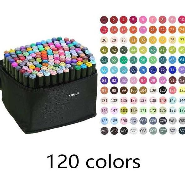 

Spidol Warna Dual Side Fine Art Brush Pen Art Marker Set 80 Color
