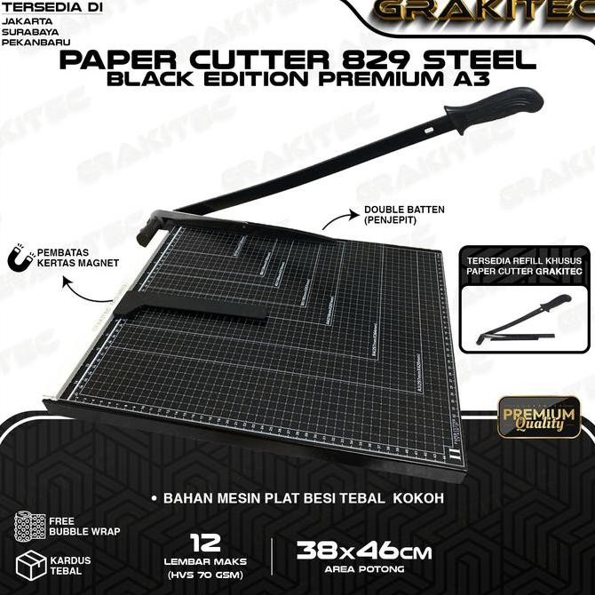 

Grakitec Paper Cutter A3 ( Alat Potong Kertas ) Pemotong Kertas Alat Potong /Mesin Pemotong Kertas Hvs, Sticker, Dos, Pvc Id Card, Yellow Board, Art Paper, Vinyl, Bontax, Camel, Kertas Foto A5, A4, F4, B4