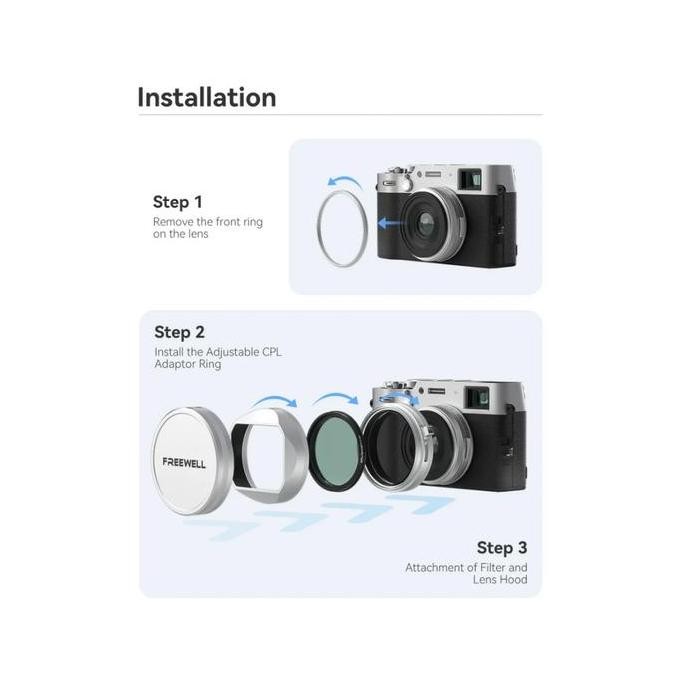 Freewell Fuji X100 CPL/GMIST / Fuji X100 Series Filter Kit with Lens Hood