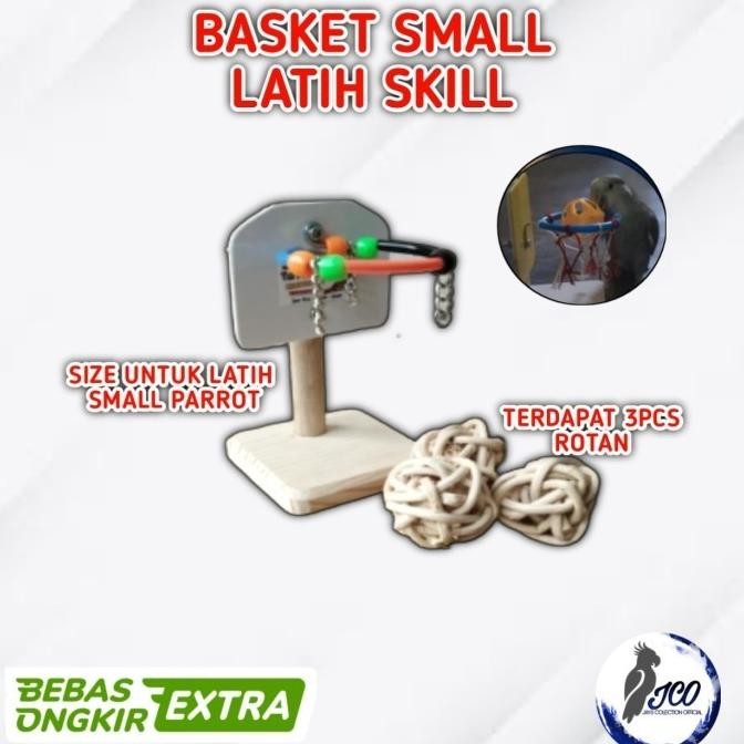 MAINAN BOLA BASKET BURUNG ALAT LATIH BURUNG TRIK SKILL PARROT SMALL