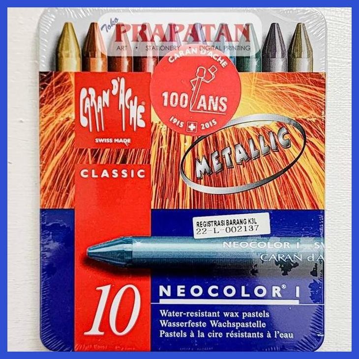 

( SEKOLAH / LUKIS ) DISCOUNT CRAYON CARANDACHE NEOCOLOR 1 METALLIC 10 WARNA (SENI / MENGGAMBAR / ART / KERAJINAN ) PACKING AMAN