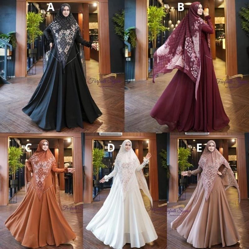 Fuji Series By Farfadh Syari Ps Rayhan Farfadh Zameera Series Set Khimar Syari Branded Ceruty Jersey