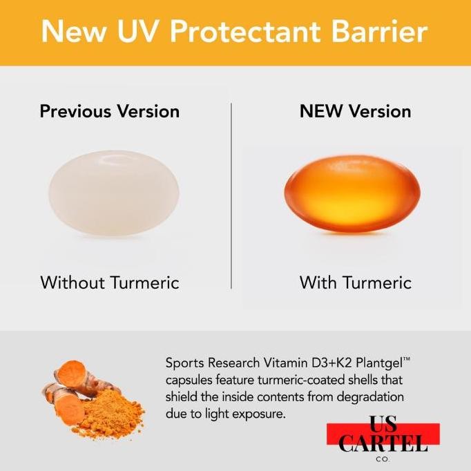 Vitamin D3 + K2 Sports Research with Coconut MCT Oil Plants Base SR