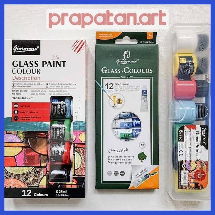 

( SEKOLAH / LUKIS ) DISCOUNT GIORGIONE GLASS PAINT SET | CAT KACA (SENI / MENGGAMBAR / ART / KERAJINAN ) GOOD QUALITY