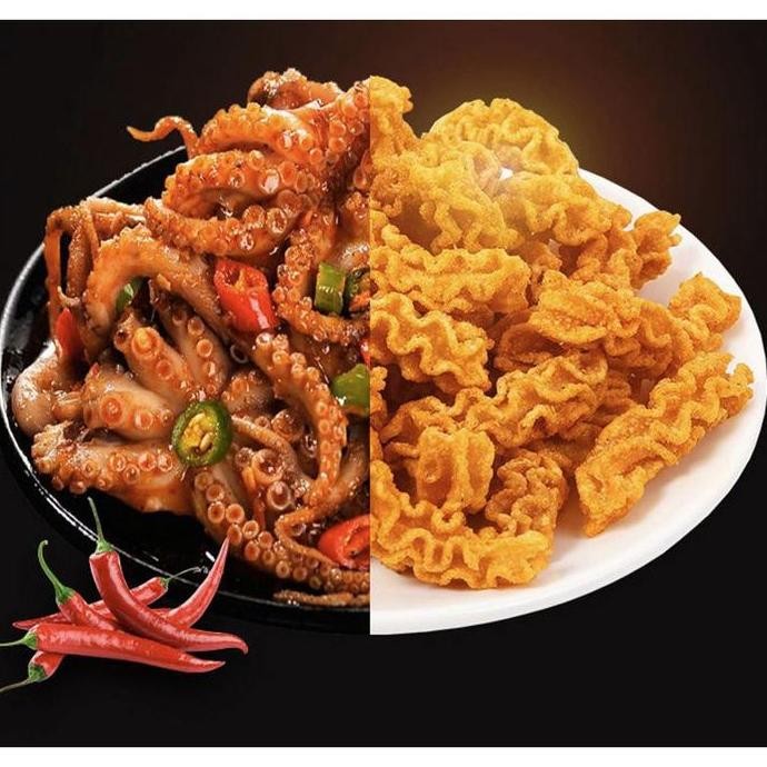 

Snack Keripik Gurita Octopus Roasted Camilan Mala Sauce Pedas Enak 46Gr