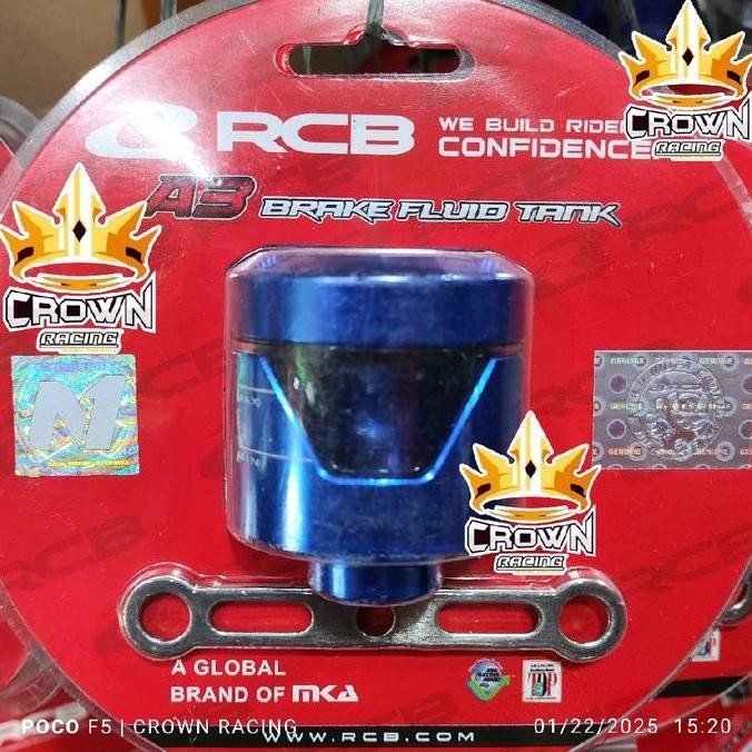 Tabung Minyak Rem RCB A3 Kaca Aluminium CNC Bulat Universal