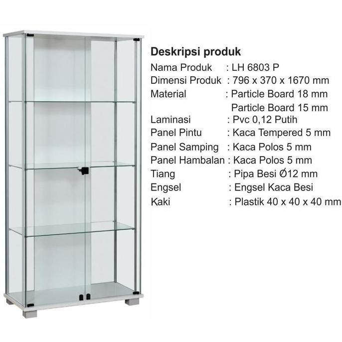 Terlaris [Instant] Lh 6803 Lemari Hias Menyimpan Rak Furniture Furnitur Barang Aman Rapi Bahan Kuat 