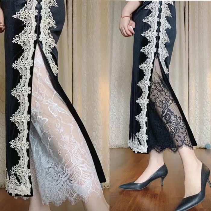 Celana Legging Tile Renda Transparan