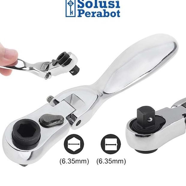 Mini Ratchet Soet 2 In 1 Sp Kunci Pas Sok 6.35Mm Ring L