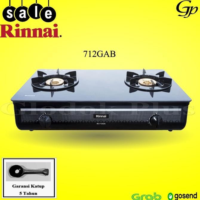 Rinnai Ri-712Ga B Kompor Gas Kaca 712Gab 2 Tungku Rinai Ri712Gab
