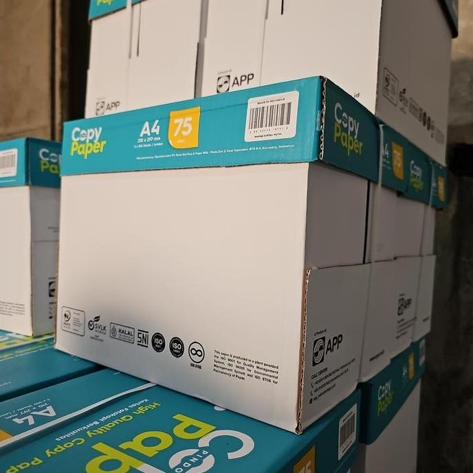 

Copy Paper 75g A4 Satu Dus isi 5 Rim