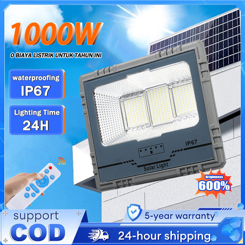 Lampu Tenaga Surya Lampu led surya Solar cell Lampu outdoor Super terang 1000W Lampu sorot solar cel