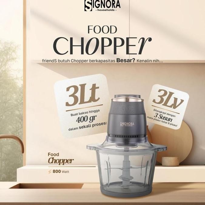 

Terlaris Food Chopper Signora 3 Liter