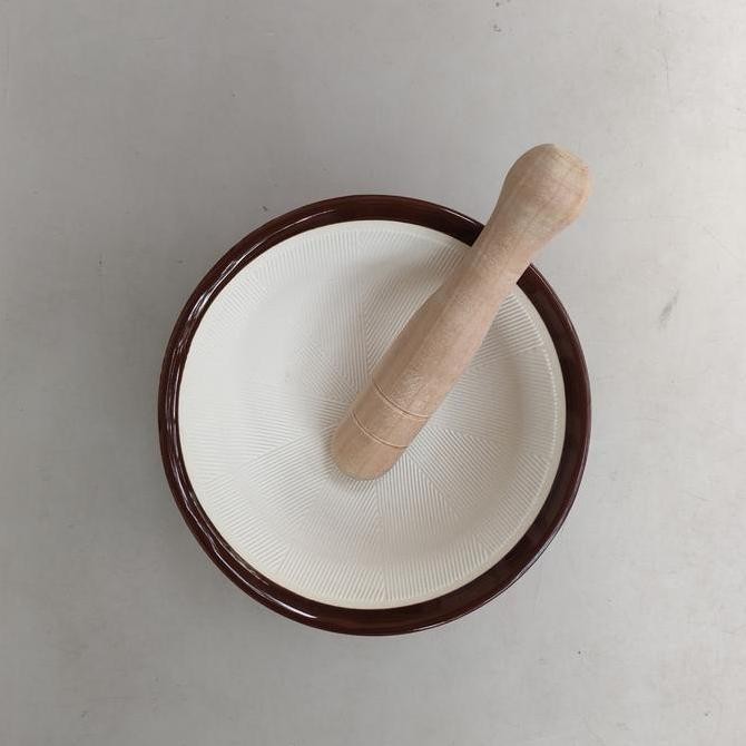 

Terlaris Suribachi Mortar Jepang Keramik Ukuran Xl Diameter 13.5 Cm Penggerus Wijen Keramik Grinder